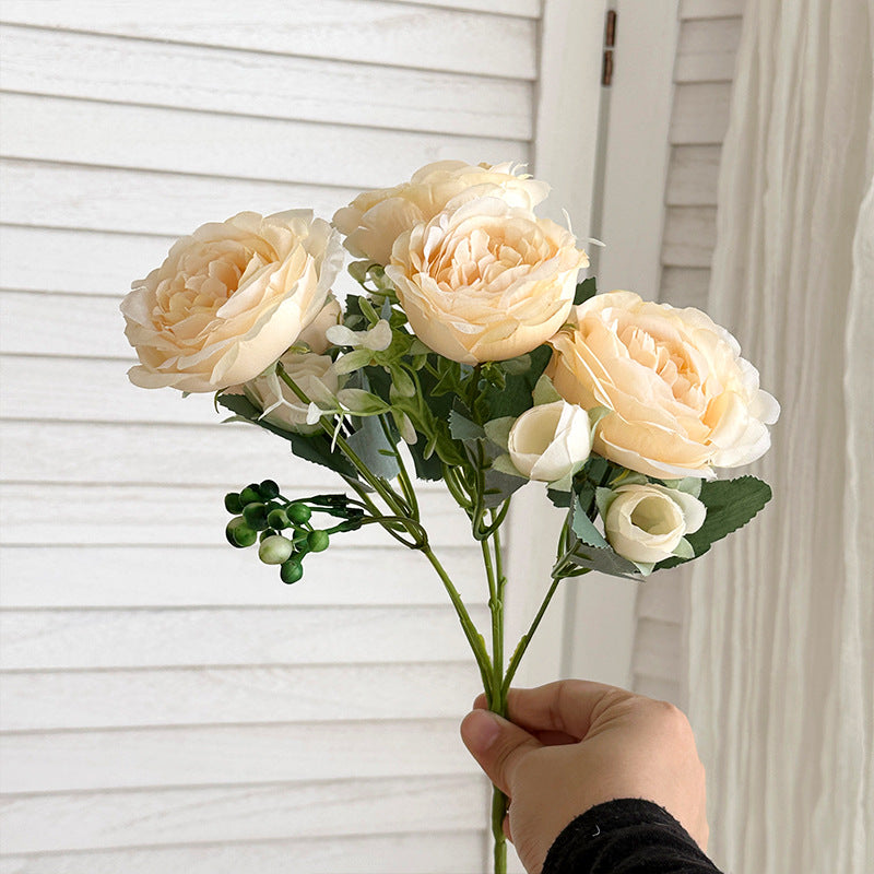 30cm Artificial Spring Peony Bush Bouquet