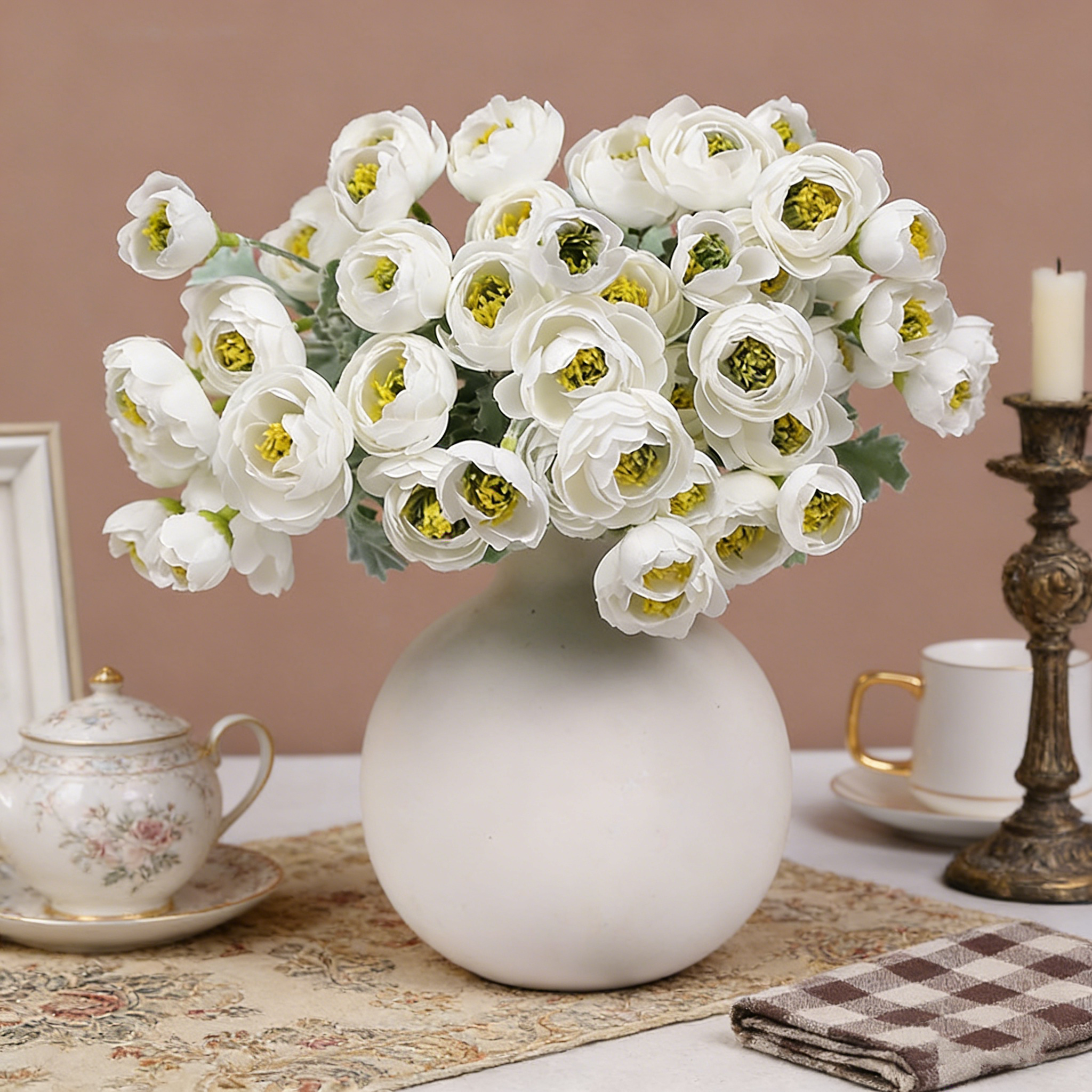 26cm Artificial Peony Buds Bush Bouquet for Home Decor, Wedding Centerpieces