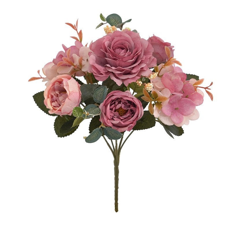 30cm Hydrangea Rose & Peony Artificial Flower Bush
