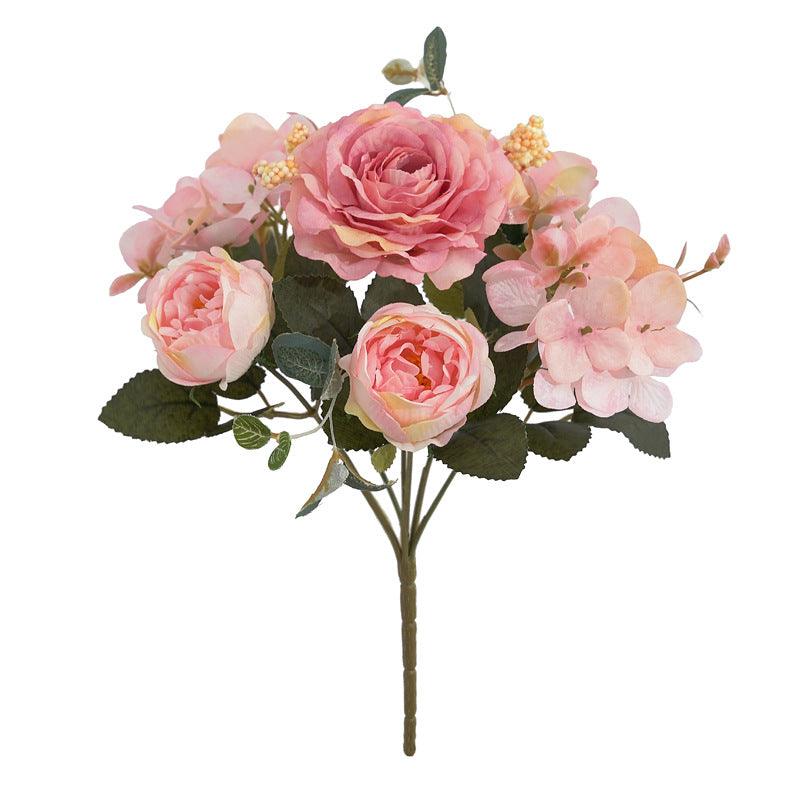 30cm Hydrangea Rose & Peony Artificial Flower Bush