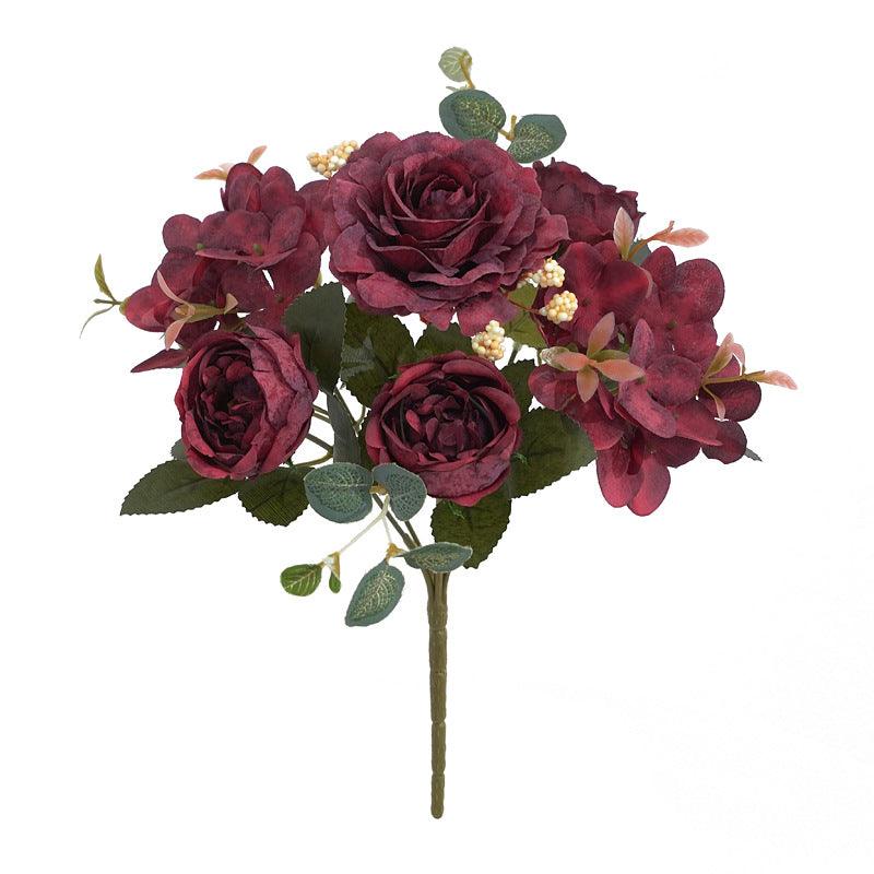 30cm Hydrangea Rose & Peony Artificial Flower Bush