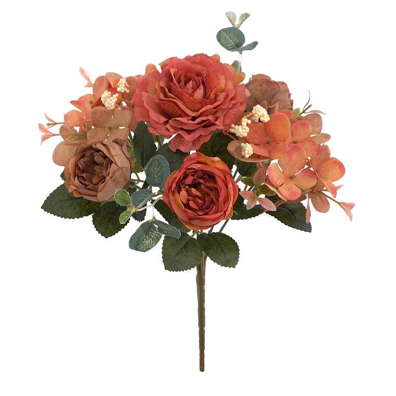 30cm Hydrangea Rose & Peony Artificial Flower Bush