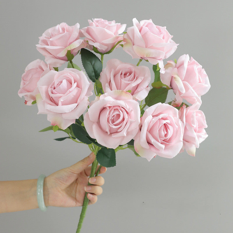 42cm Artificial Silk Rose Bush - 10 Heads for Home Decor, Wedding Centerpieces