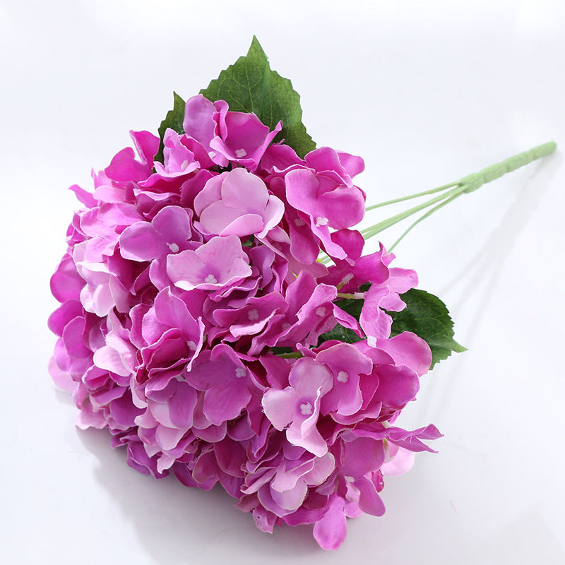 33cm Artificial Silk Hydrangea Bush - 5 Heads for Home Decor, Wedding Centerpieces