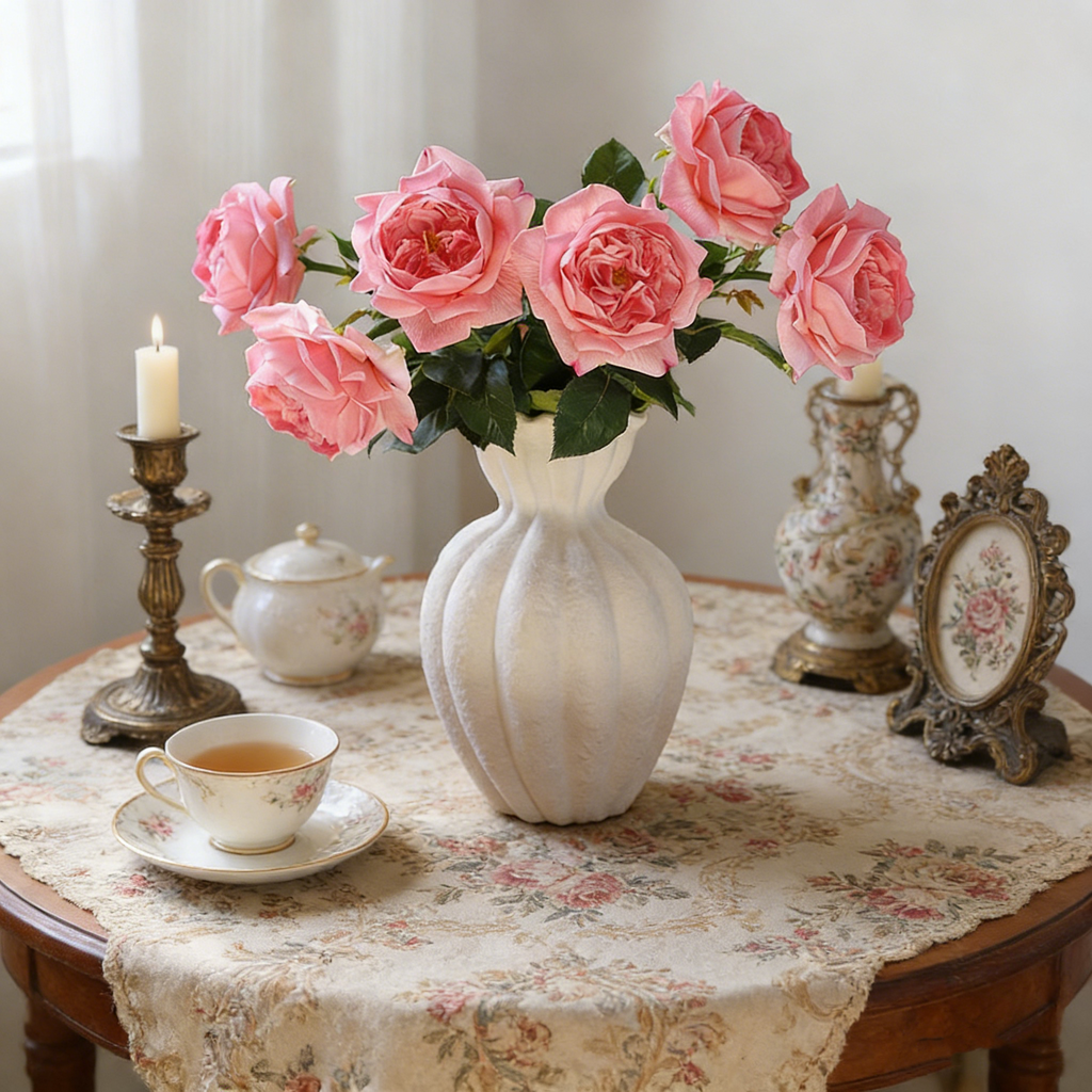 69 cm Real Touch Finish Blooming Rose Stems