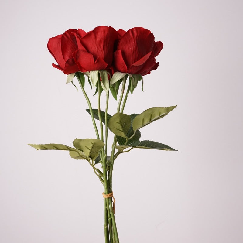 5Pcs 44cm Real Touch Anna Rose Bud Stems Lifelike Silk Floral Arrangements