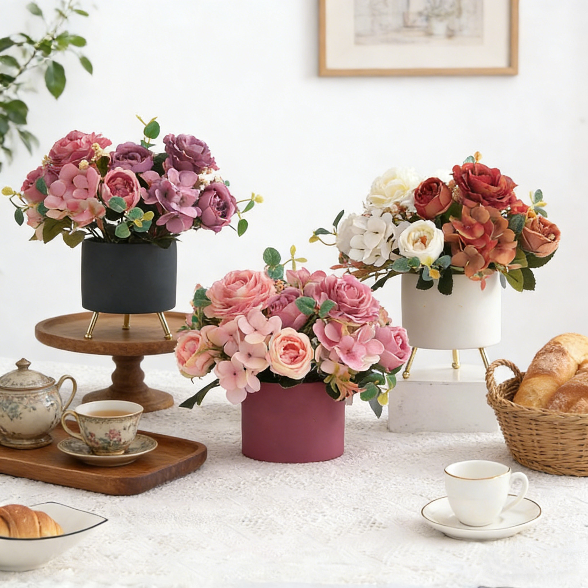 30cm Hydrangea Rose & Peony Artificial Flower Bush