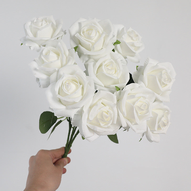 42cm Artificial Silk Rose Bush - 10 Heads for Home Decor, Wedding Centerpieces